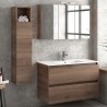 Composizione bagno sospesa 100cm: mobile con lavabo, specchio contenitore e colonna  TOD-100F kamalu - 2