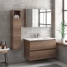 Composizione bagno sospesa 100cm: mobile con lavabo, specchio contenitore e colonna  TOD-100F kamalu - 1
