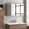 Composizione bagno sospesa 100cm: mobile con lavabo, specchio contenitore e colonna  TOD-100F kamalu - 5