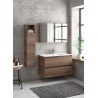 Composizione bagno sospesa 100cm: mobile con lavabo, specchio contenitore e colonna  TOD-100F kamalu - 3