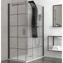 Box doccia 70x70 profili e serigrafia nera kamalubagno