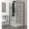 Box doccia angolare 140x70 colore nero. Porta da 70cm fisso da 140cm NICO-3500 kamalu - 1