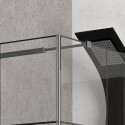 Box doccia angolo 80x80 nero opaco NICO-3500 kamalu - 9