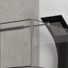 Box doccia angolo 90x90 telaio nero anta battente NICO-3500 kamalu - 8