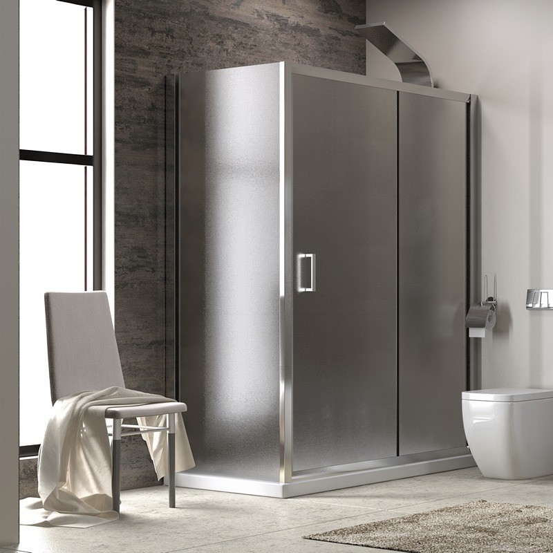 Box doccia 130x80 vetro opaco altezza 180cm kamalubagno