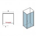 Box doccia 130x90 vetro opaco altezza 180cm kamalubagno