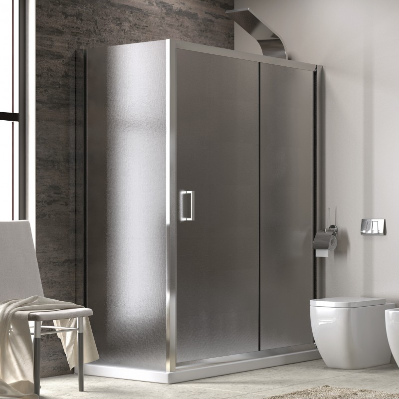 Box doccia 130x90 vetro opaco altezza 180cm kamalubagno