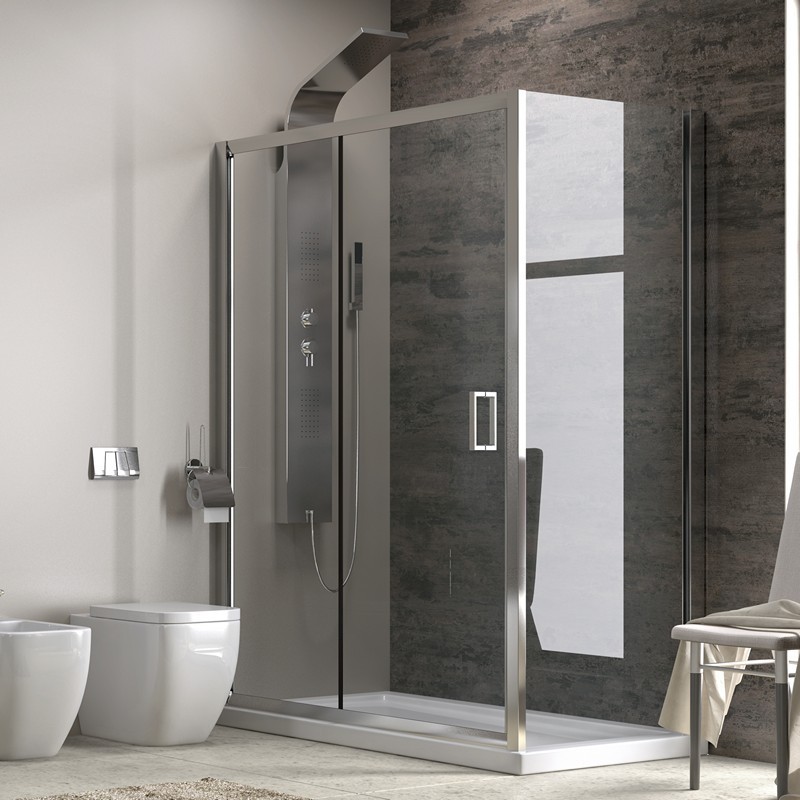 Cabina doccia 120x70 cm vetro trasparente altezza 180cm K410NS kamalu - 1