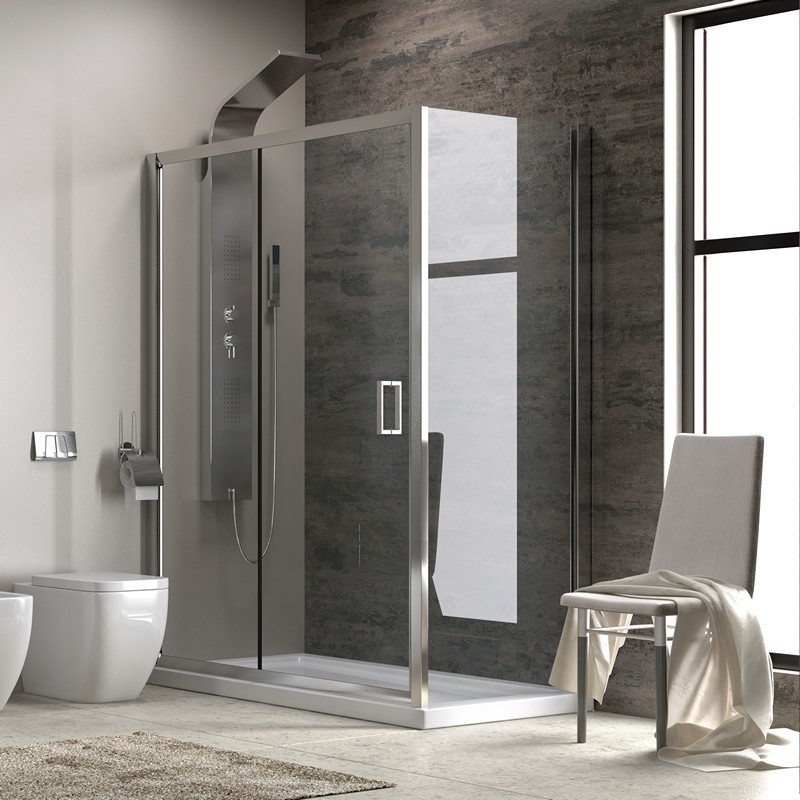 Box doccia angolare 150x70 cm vetro trasparente altezza 180cm K410NS kamalu - 9