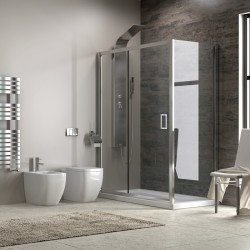 Box doccia 120x80 vetro trasparente altezza 180cm kamalubagno