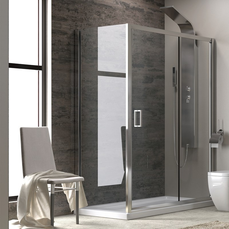 Box doccia 110x90 vetro trasparente altezza 180cm kamalubagno