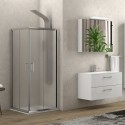 Box doccia 90x80 vetro opaco ante scorrevoli altezza 180cm K410 kamalu - 1