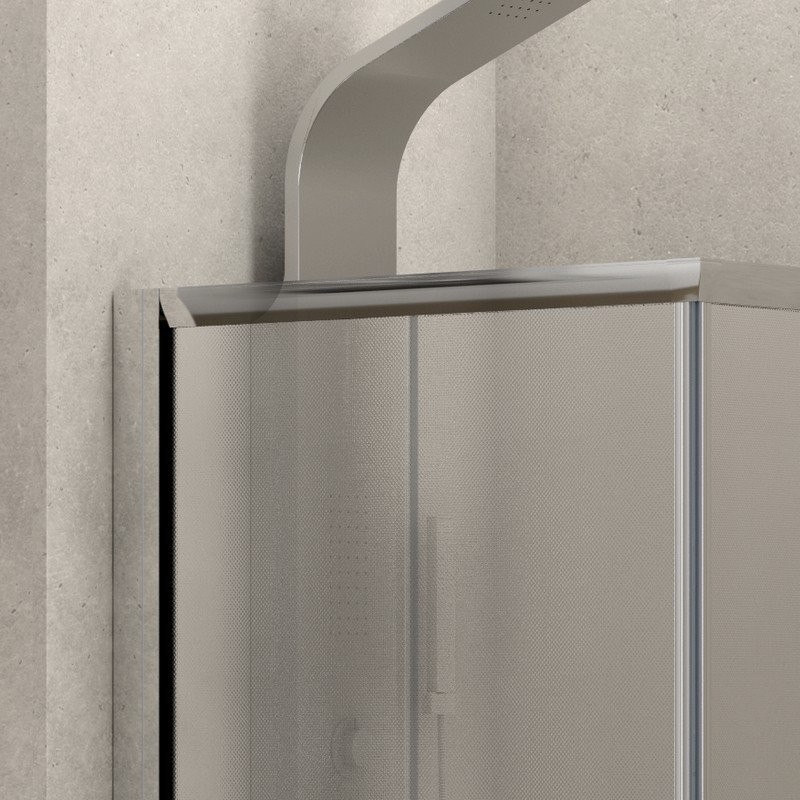 Box doccia 100x80 apertura angolare vetro opaco altezza 180cm K410 kamalu - 5