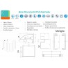 Box doccia dimensioni 140x80 vetro trasparente altezza 180cm K410 kamalu - 3