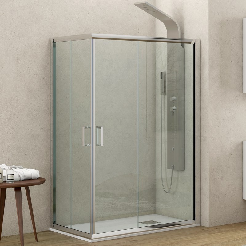 Box doccia dimensioni 140x80 vetro trasparente altezza 180cm K410 kamalu - 2