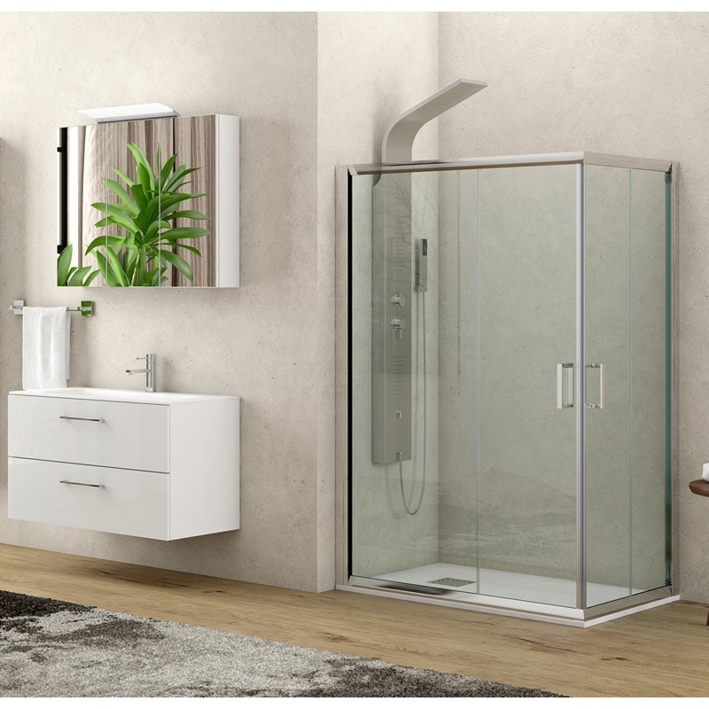 Box doccia dimensioni 140x80 vetro trasparente altezza 180cm K410 kamalu - 5