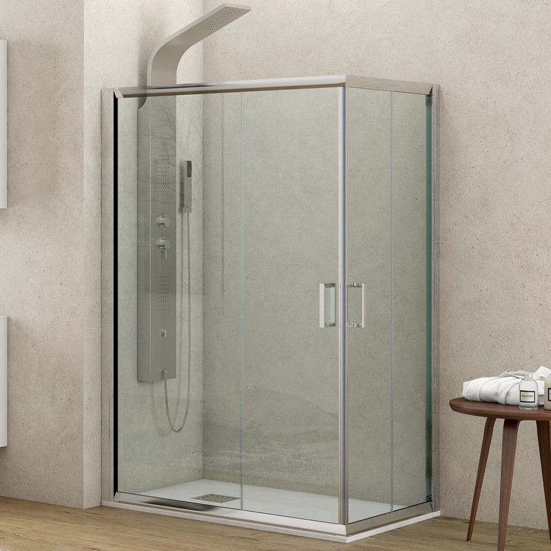 Box doccia dimensioni 140x80 vetro trasparente altezza 180cm K410 kamalu - 6