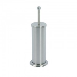 Portascopino bagno design a cilindro in acciaio inox finitura satinata | kamalu - 1