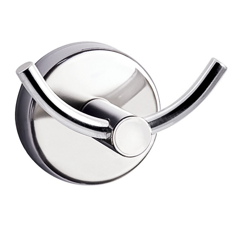 Appendino doppio gancio design curvo in acciaio inox finitura lucida |  Monde-C kamalu - 1