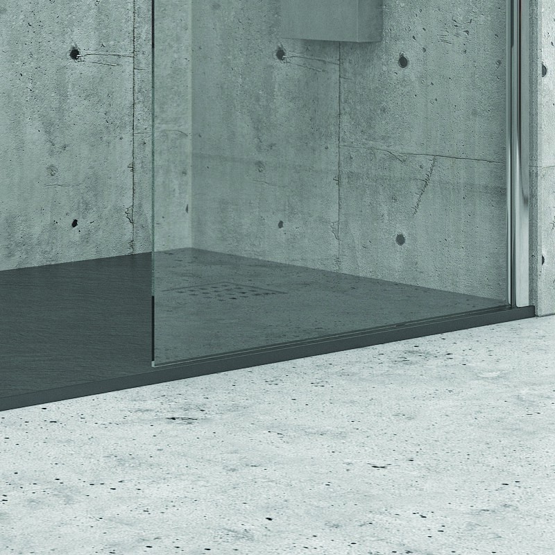 Piatto doccia pietra 100x80 colore ardesia nero kamalu - 3