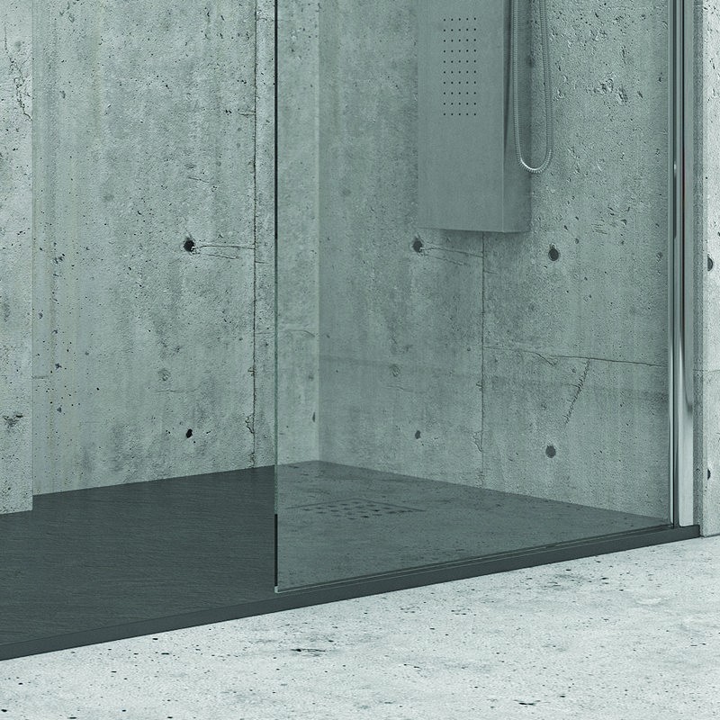 Piatto doccia pietra 100x80 colore ardesia nero kamalu - 5