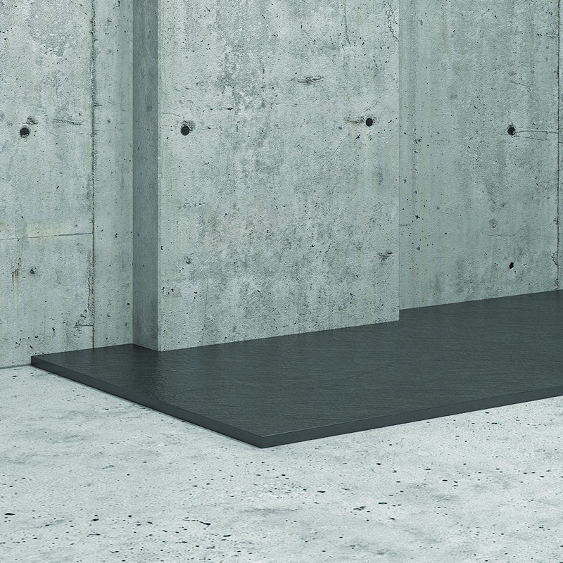 Piatto doccia 140x100 effetto pietra colore nero ardesia kamalu - 4