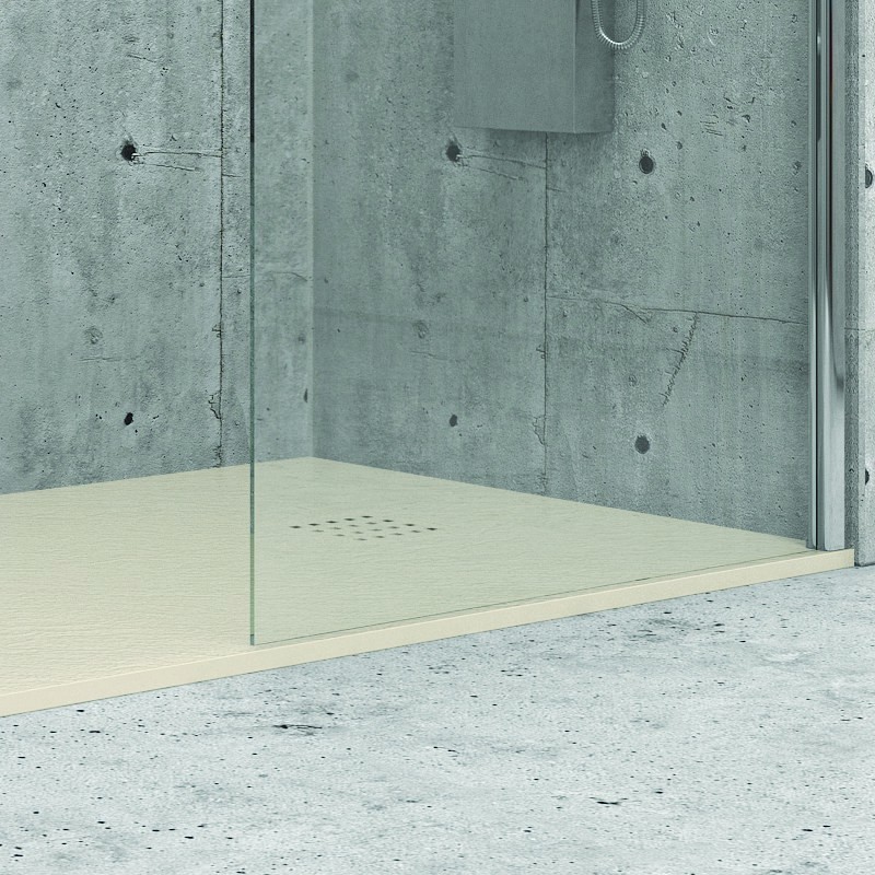 Piatto doccia 70x90 effetto pietra colore crema avorio kamalu - 5