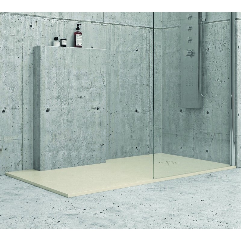 Piatto doccia 70x90 effetto pietra colore crema avorio kamalu - 1