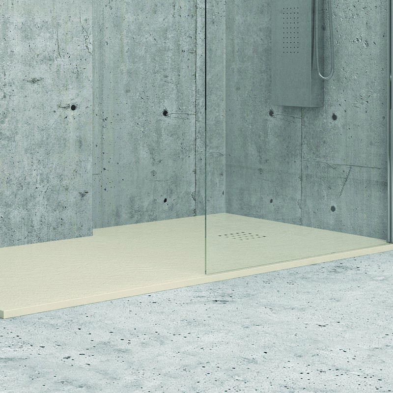 Piatto doccia 120x80 colore avorio crema effetto pietra kamalu - 4