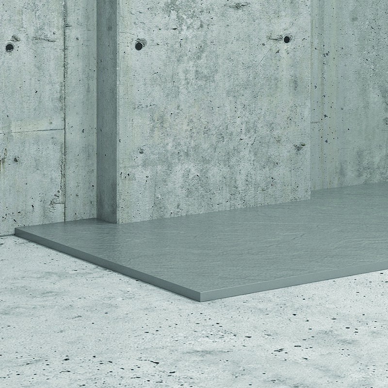 Piatto doccia 160x70cm effetto pietra colore grigio cemento kamalu - 4