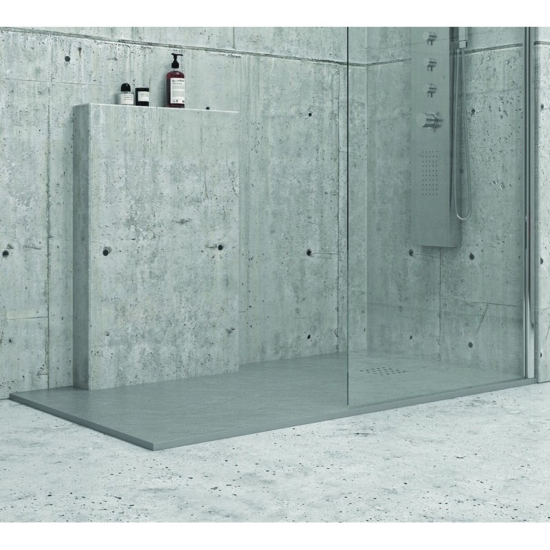 Piatto doccia 180x90 effetto pietra colore grigio kamalu - 1