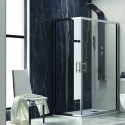 Box doccia 140x70 cm angolare cristallo trasparente anticalcare KF1000 kamalu - 2