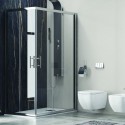 Box doccia 140x70 cm angolare cristallo trasparente anticalcare KF1000 kamalu - 1