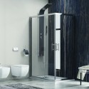 Box doccia 140x70 cm angolare cristallo trasparente anticalcare KF1000 kamalu - 9