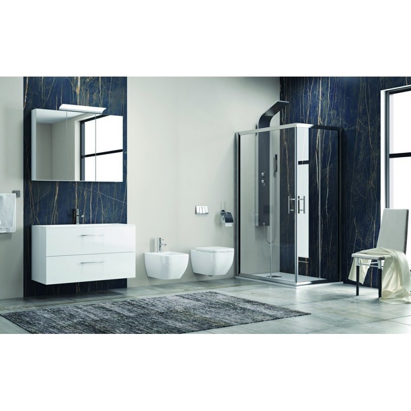 Box doccia angolare 120x80 vetro anticalcare kamalubagno