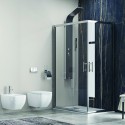 Cabina doccia 140x80 2 ante scorrevoli cristallo 6mm anticalcare KF1000 kamalu - 1