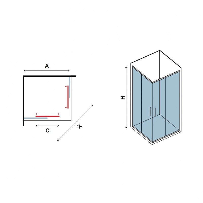 Box doccia 110x100 kamalubagno