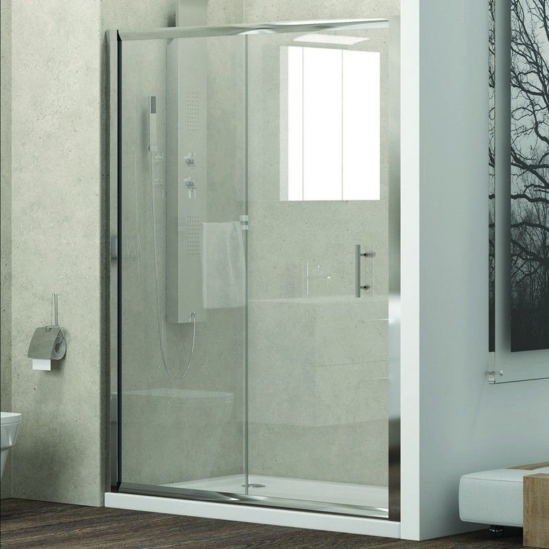Porta doccia nicchia 100cm con anta scorrevole e vetro trasparente anticalcare kf5000 - kamalu