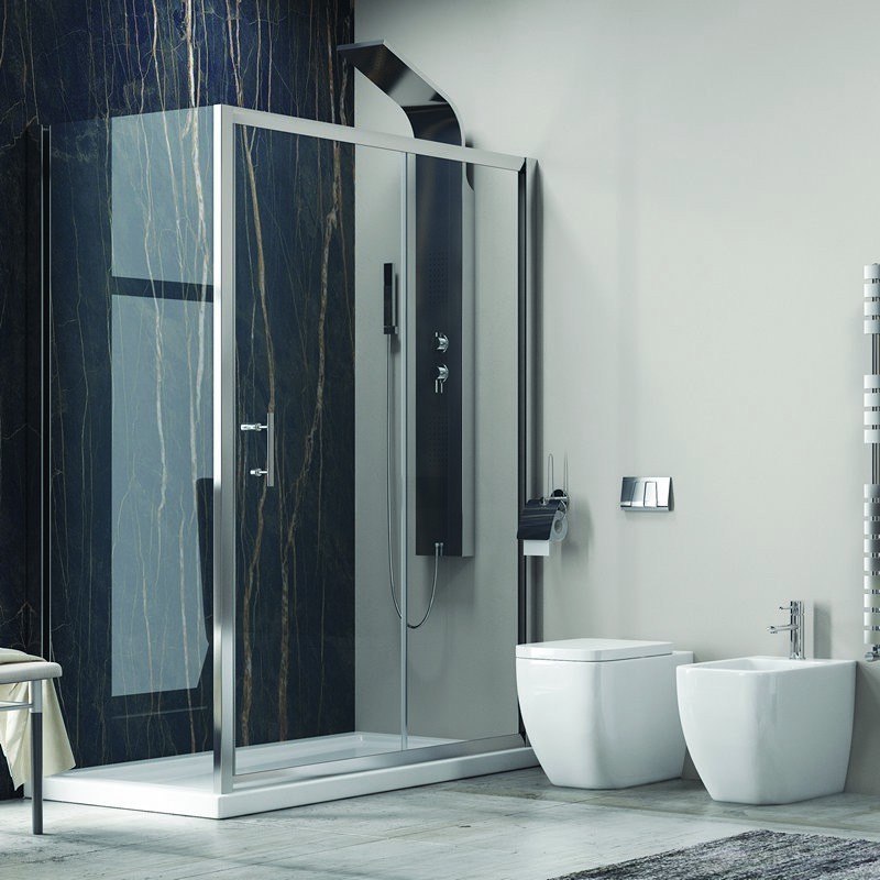 Box doccia 100x90 vetro 6mm anticalcare kamalubagno