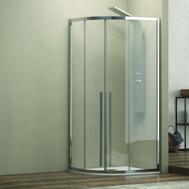 Cabina doccia 80x80 semicircolare vetro 8mm anticalcare altezza 200 KE2000 kamalu - 1