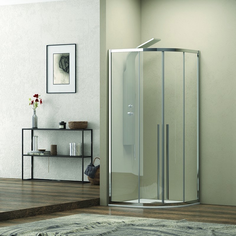 Cabina doccia 80x80 semicircolare vetro 8mm anticalcare altezza 200 KE2000 kamalu - 2
