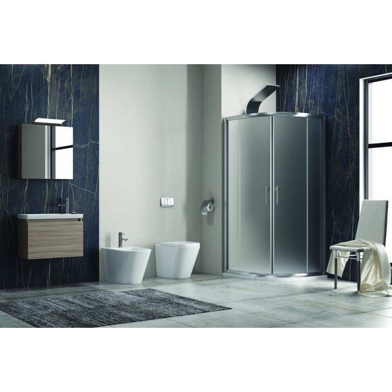 Box doccia semicircolare 90x90 vetro satinato anticalcare KF2000 kamalu - 8