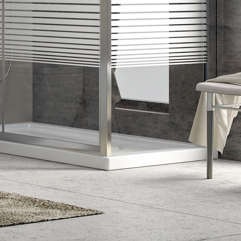 Box doccia 150x80 angolo vetro serigrafato altezza 180cm K410NS kamalu - 10