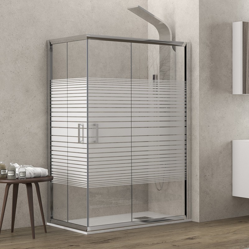 Box doccia angolo 80x70 altezza 180cm vetro serigrafato K410 kamalu - 2