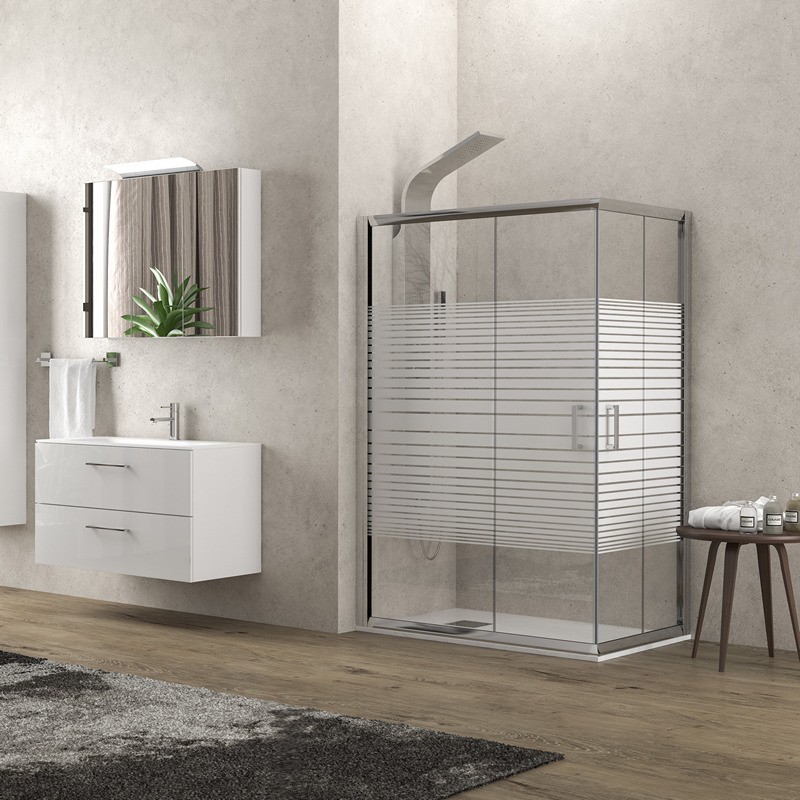 Box doccia 80x80 cristallo serigrafato altezza 180cm K410 kamalu - 2