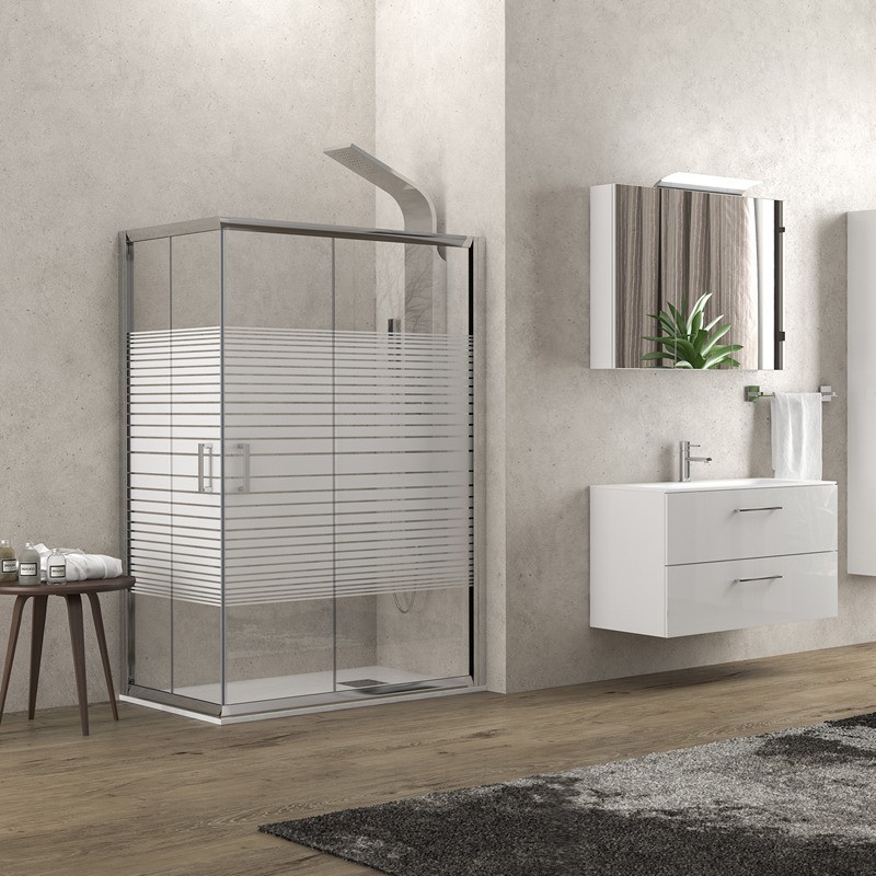 Box doccia 80x80 cristallo serigrafato altezza 180cm K410 kamalu - 1
