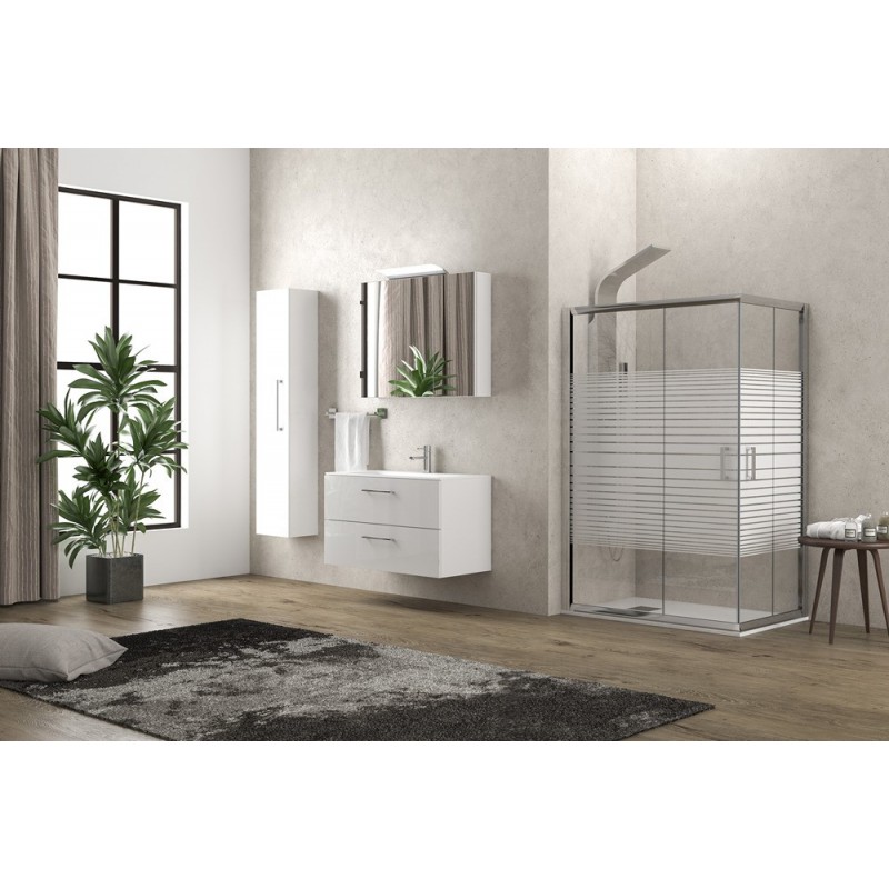 Box doccia 80x80 cristallo serigrafato altezza 180cm K410 kamalu - 9
