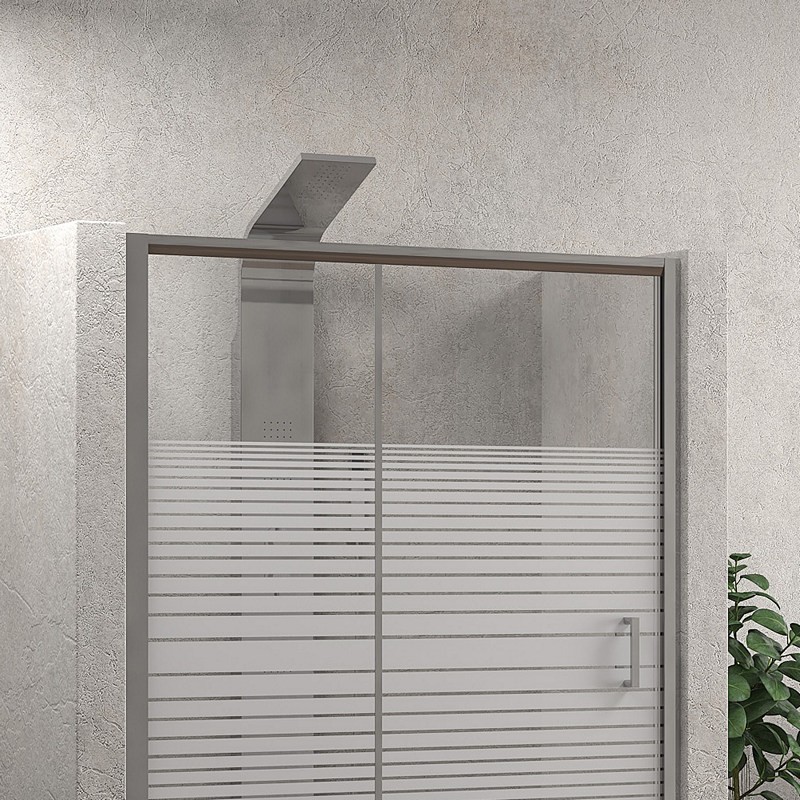 Doccia nicchia 100cm vetro serigrafato altezza 180cm K410N kamalu - 6