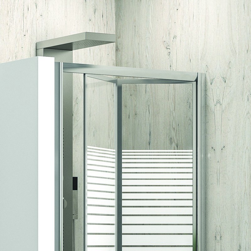 Porta doccia 90 cm a libro vetro serigrafato altezza 180cm KM4000S kamalu - 7