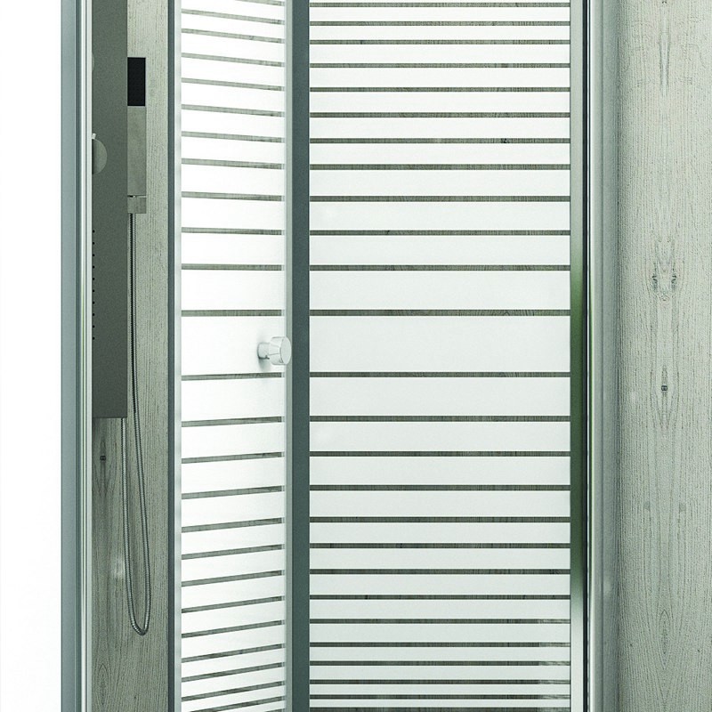 Porta doccia 85cm a libro vetro serigrafato altezza 180cm KM4000S kamalu - 4